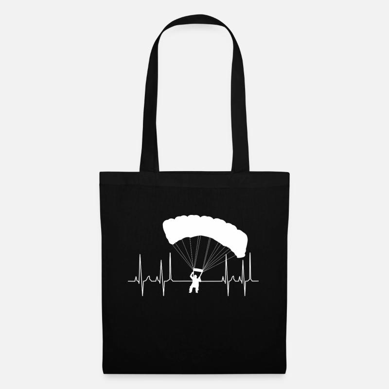Cardiogram Paraglider White - Tote Bag - black