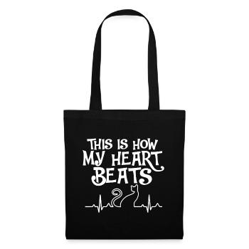 Cat Lover This Is How My Heart Beats - Tote Bag - black - Front