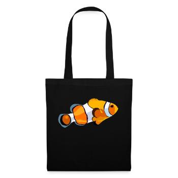 Poisson clown fun – Design marin stylé - Sac en tissu - noir - Devant