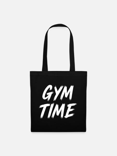 Zeit im Fitnessstudio - Stoffbeutel - Schwarz