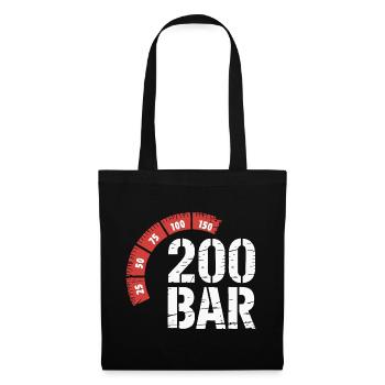 200 Bar Taucher Design – tauchen Scuba Diving - Stoffbeutel - Schwarz - Vorne