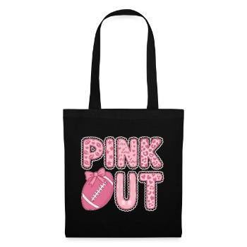 Pink Out Football Bewusstsein für Brustkrebs - Stoffbeutel - Schwarz - Vorne