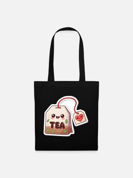 Kawaii Teebeutel Herzdesign - Stoffbeutel - Schwarz