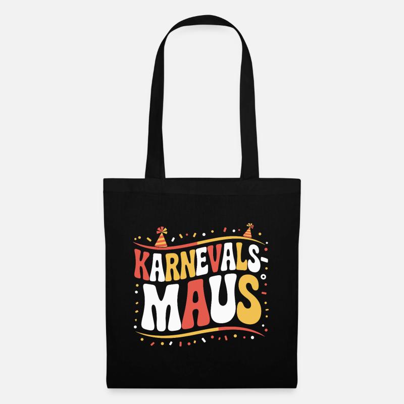 Karnevalsmaus Karneval Köln Kölner Karnevals Maus - Stoffbeutel - Schwarz
