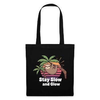 Sloth Sunset Stay Slow and Glow - Tote Bag - black - Front