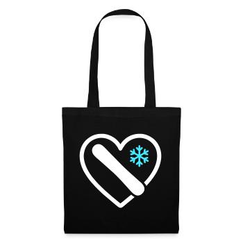 Snowboard Heart Mountain Winter Gift - Tote Bag - black - Front