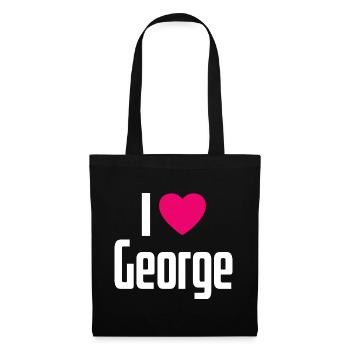 I Love George Pink Heart I Love George - Tote Bag - black - Front