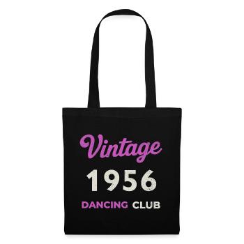 Vintage 1956 – Dancing Club Retro Geburtsjahr - Stoffbeutel - Schwarz - Vorne