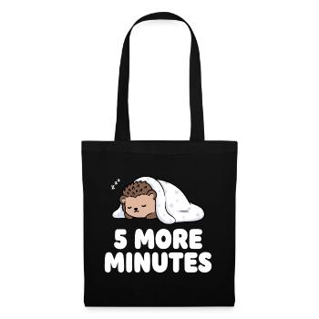 5 more minutes sleep hedgehog - Tote Bag - black - Front