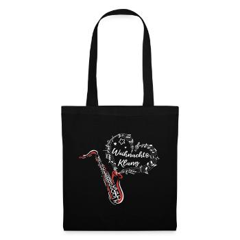 Weihnachten Saxofon Weihnachtsklang Musik - Stoffbeutel - Schwarz - Vorne