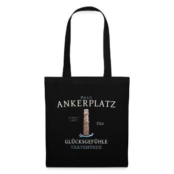 My anchorage Travemünde lighthouse, drawing - Tote Bag - black - Front