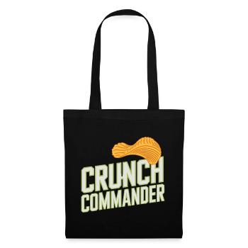  Crunch Commander Knabber Chips Fan Snack - Stoffbeutel - Schwarz - Vorne