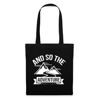 Début de l’aventure : Montagnes et Chemin - Sac en tissu - noir - Devant