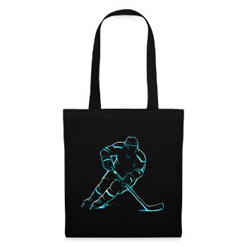 Eishockey Junge Spieler Geschenk - Stoffbeutel - Schwarz - Vorne
