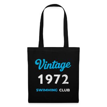 Vintage 1972 – Swimming Club Retro Geburtsjahr - Stoffbeutel - Schwarz - Vorne