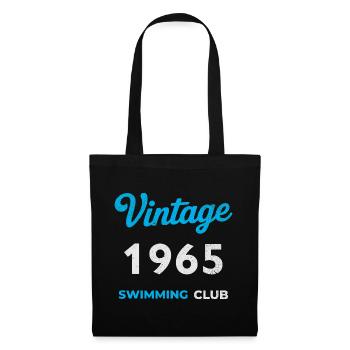 Vintage 1965 – Swimming Club Retro Geburtsjahr - Stoffbeutel - Schwarz - Vorne