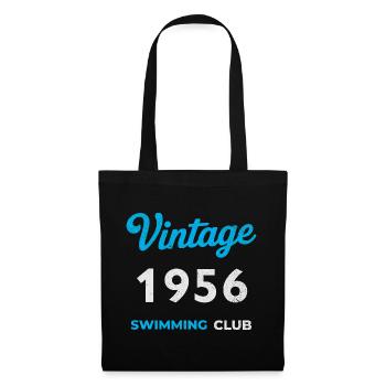 Vintage 1956 – Swimming Club Retro Geburtsjahr - Stoffbeutel - Schwarz - Vorne