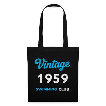 Vintage 1959 – Swimming Club Retro Geburtsjahr - Stoffbeutel - Schwarz - Vorne