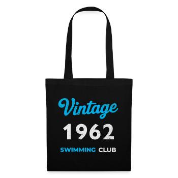 Vintage 1962 – Swimming Club Retro Geburtsjahr - Stoffbeutel - Schwarz - Vorne