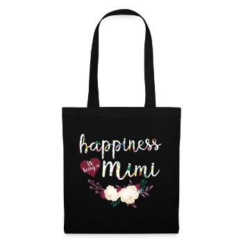Mimi Fleur Shirt Mignonne Grand-mère Cadeau pour la fête des mères - Sac en tissu - noir - Devant