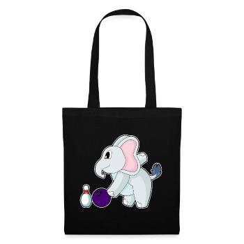 Elefant Bowling Bowlingkugel Pin - Stoffbeutel - Schwarz - Vorne