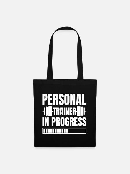 Powerlifting Bodybuilder Personal Trainer Progress - Stoffbeutel - Schwarz
