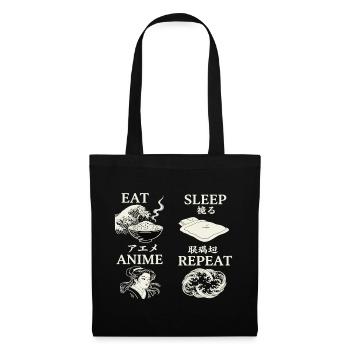 EAT SLEEP ANIME REPEAT - Tote Bag - black - Front