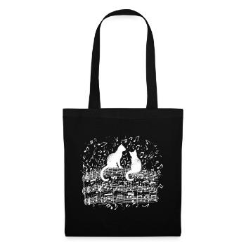 Chœur de chats fantaisiste sur l’équipe musicale Amoureux des chats Fun - Sac en tissu - noir - Devant