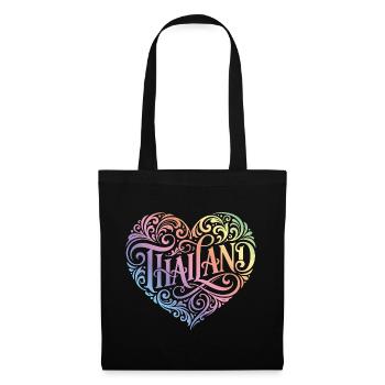 Cœur Thaïlandais Coloré - Sac en tissu - noir - Devant