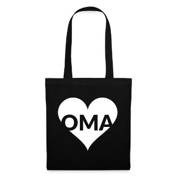 Oma Herzlogo Liebesdesign - Stoffbeutel - Schwarz - Vorne
