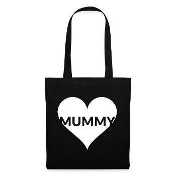 Chemise de maman cœur - Sac en tissu - noir - Devant