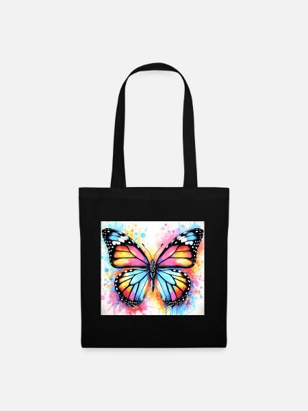 Schmetterling - Stoffbeutel - Schwarz