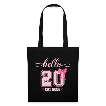Hello 20 Est 2006 Women's Birthday Design - Tote Bag - black - Front