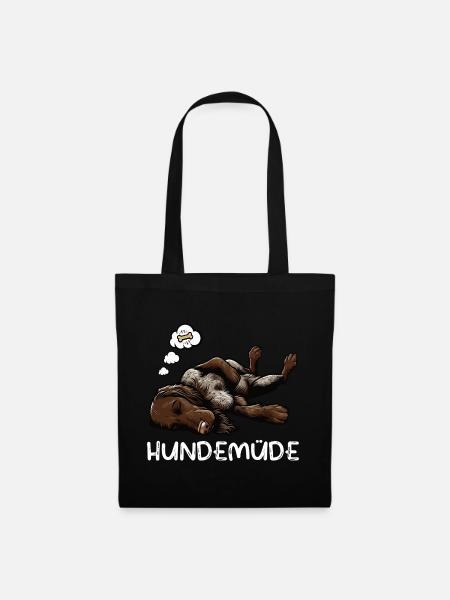 Hundemüde Deutsch Drahthaar drahthaar hunde - Stoffbeutel - Schwarz