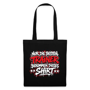 Nur Die Besten Trainer Shirt - Stoffbeutel - Schwarz - Vorne