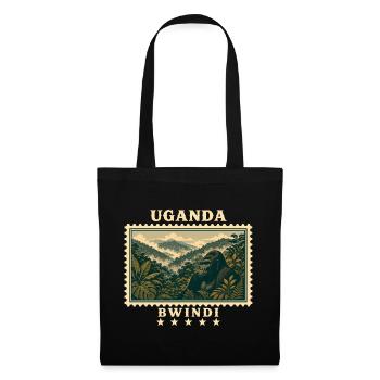 Marque de voyage vintage Uganda Bwindi - Sac en tissu - noir - Devant