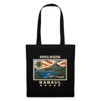 Papua-Neuguinea Rabaul Vintage Reisemarke - Stoffbeutel - Schwarz - Vorne