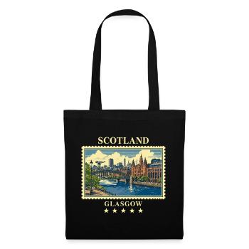 Schottland_Glasgow_Vintage_Reisemarke - Stoffbeutel - Schwarz - Vorne