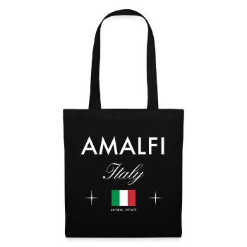 Amalfi Italien Koordinaten Reise Souvenir - Stoffbeutel - Schwarz - Vorne