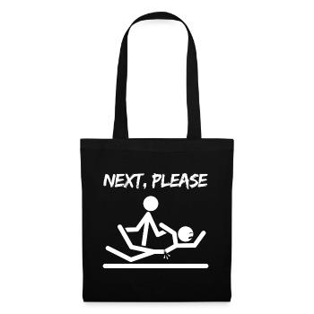 Next please Physiotherapie Physio Physiotherapeut - Stoffbeutel - Schwarz - Vorne