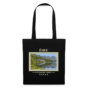 Irland Kylemore Abbey Vintage Reisemarke - Stoffbeutel - Schwarz - Vorne