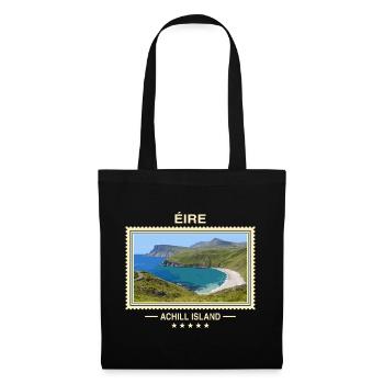 Irland Achill Island Vintage Reisemarke - Stoffbeutel - Schwarz - Vorne