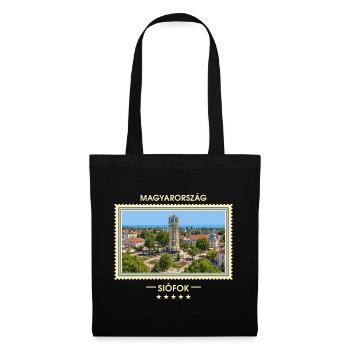 Ungarn Siófok Vintage Reisemarke - Stoffbeutel - Schwarz - Vorne