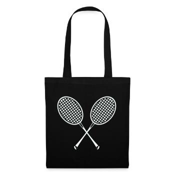 Kreuzende Badminton Schläger Grafik - Stoffbeutel - Schwarz - Vorne