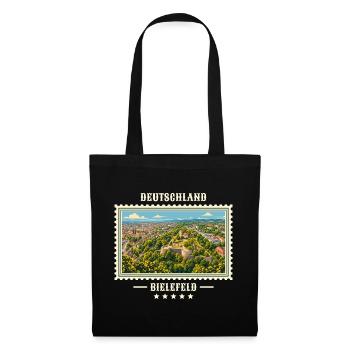 Deutschland Bielefeld Vintage Reisemarke - Stoffbeutel - Schwarz - Vorne