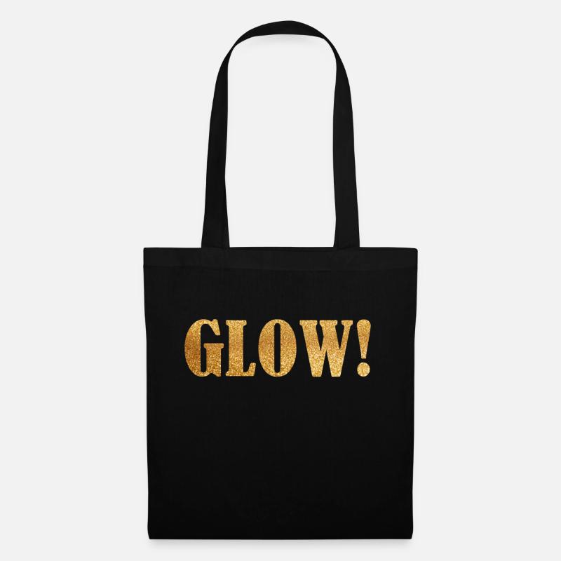 Glow paillettes mot mode mode idée de cadeau - Sac en tissu - noir