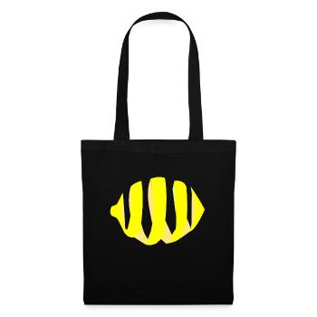 Zitrone Schale Obst Frucht Sauer Geschenkidee - Stoffbeutel - Schwarz - Vorne
