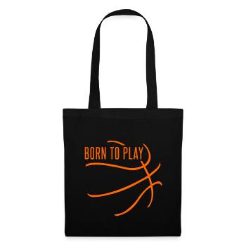 Basketball- geboren für das Spiel - Stoffbeutel - Schwarz - Vorne