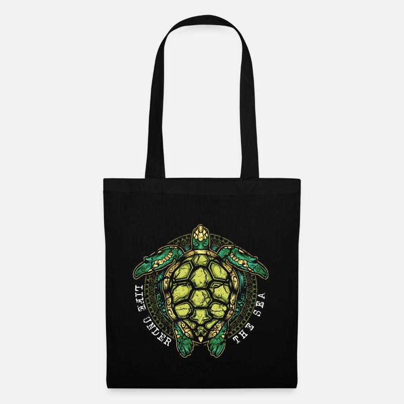 Schildkröte Schildkröten - Stoffbeutel - Schwarz