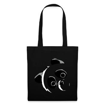 Tête de panda - Sac en tissu - noir - Devant